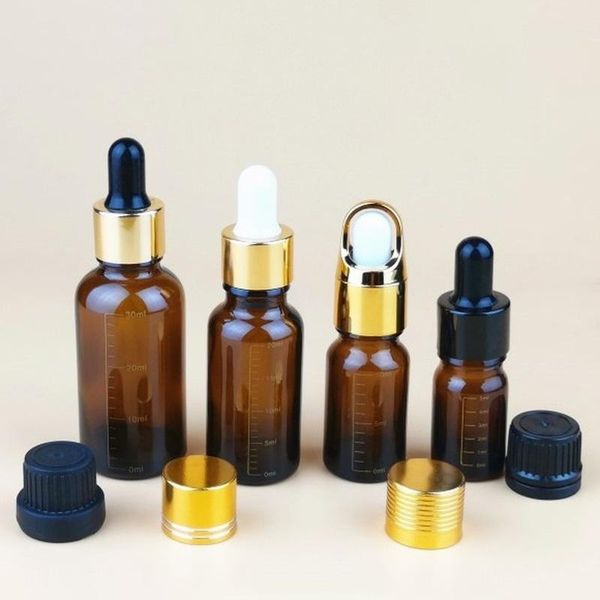 

storage bottles & jars dropper with scale 5ml-30ml reagent eye drop amber glass liquid pipette bottle refillable travel