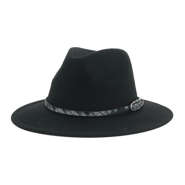 

wide brim hats fedoras for women men panama jazz caps belt casual dress wedding party decorate winter sombreros de mujer, Blue;gray