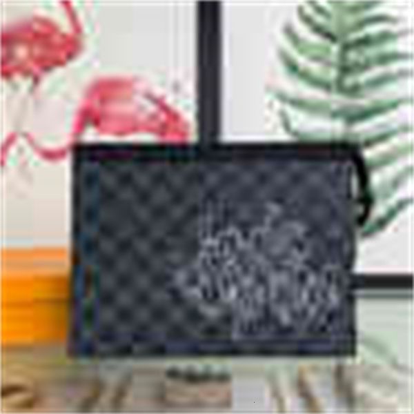 

designer luxury n41696 letter silk screen handbag men leather long wallet chain wallets compact purse clutches evening key car brand, Black;red