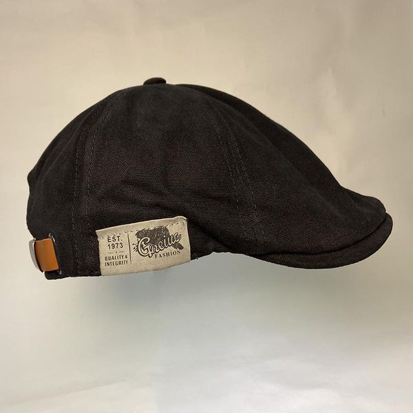 

berets 2021 wearing style men hats british western ivy cap classic woman vintage cotton and linen beret, Blue;gray