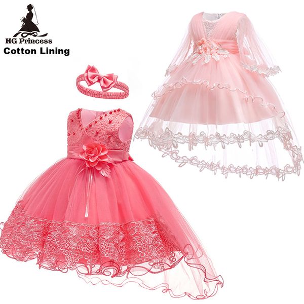 

premium 70% off selling baby dress lace new princess trailing first year, White