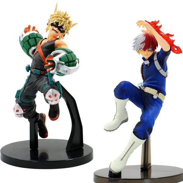 Benim Kahraman Academia Mücadele Anime Figürleri14cm Bakugou Katsuki İnanılmaz Kahramanlar PVC Action Figure Todoroki Shouto Model Oyuncaklar Bebek X0503