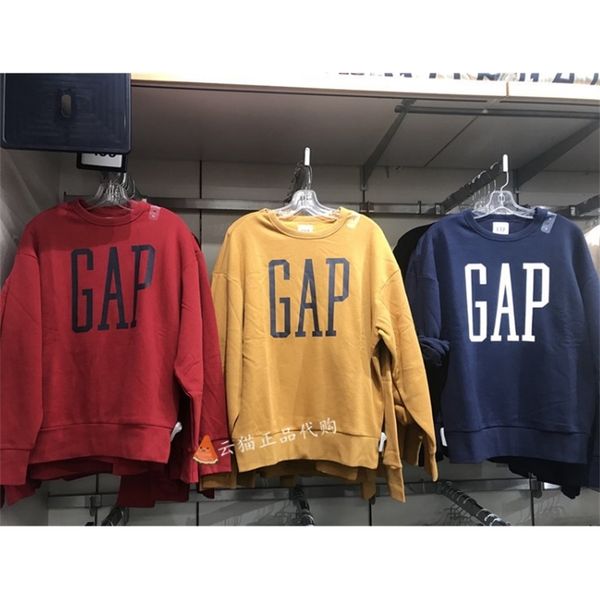 

brand hoodie gap men's and women's carbon soft ground fleece sports sweater 619782 2021 autumn new couple top, Black