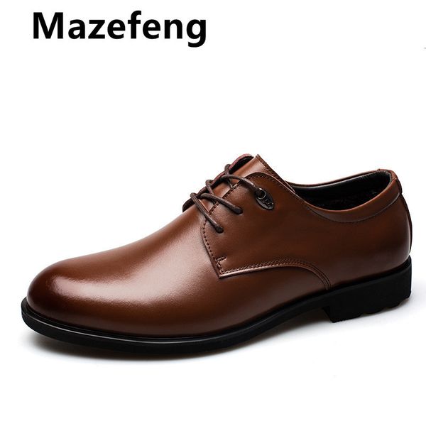 

dress shoes men genuine leather formal big size 38-44 oxford for fashion office e2id, Black