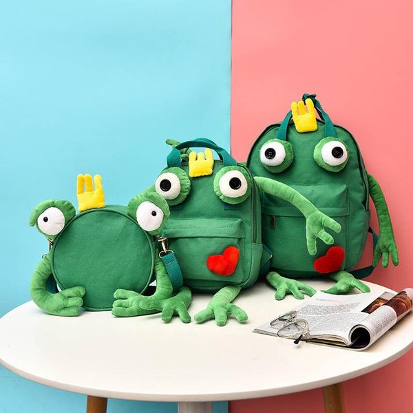 

backpack mini cartoon frog school bag baby children's bags kids traveling plush for birthday christmas gift