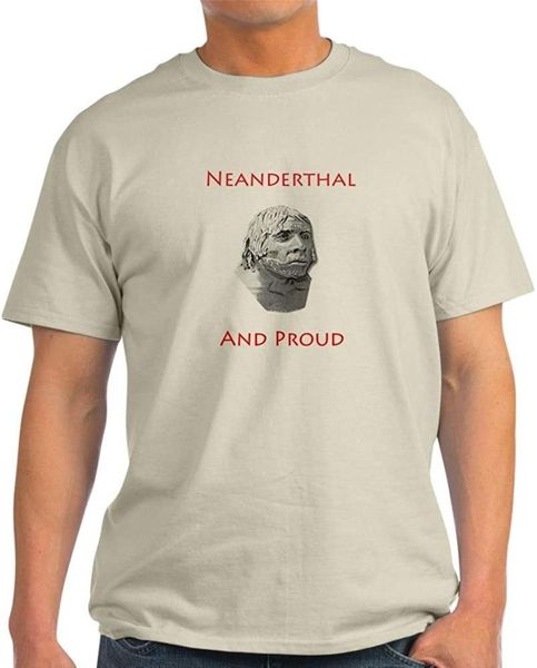 

men's t-shirts neanderthal and proud t shirt cotton t-shirt, White;black