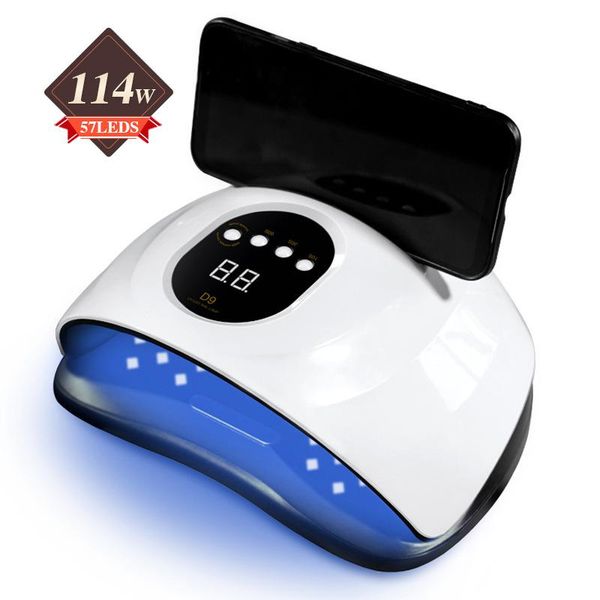 

nail dryers 114w white lamp dryer 57 leds high power uv for curing gel polish with timer smart sensor manicure tool