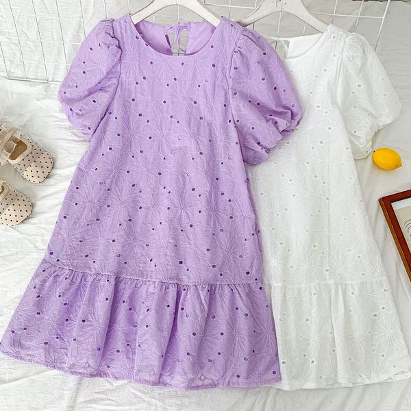 

party dresses women dress ruffles puffed sleeves elegant 2021 summer girls princess pleated, White;black