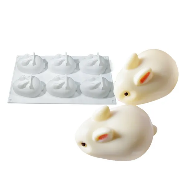 6 полость 3D формы животных силиконовые торты формы силиконовые формы для выпечки свеча инструменты выпечки выпечки печенье