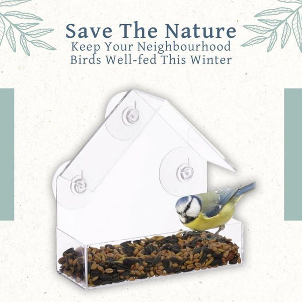 

bird cages transparent feeder window viewing feeders tray birdhouse pet water suction cup mount house type