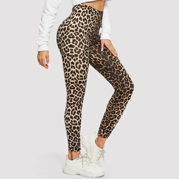 

stretch milk silk print leopard houndstooth cropped leggings fashion women slim high waist elasticity printing yoga outfit