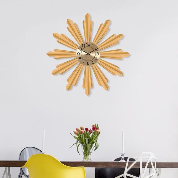 

big gold modern nordic wall clock metal creativity simplicity study digital silence reloj pared home decor ek50wc clocks