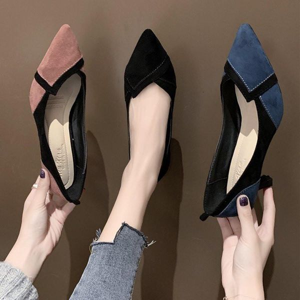 

dress shoes cootelili woman pumps fashion female ladies pointed toe non-slip black pink basic slip on 5cm heel women 35-39