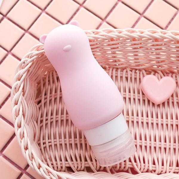 

storage bottles & jars 90ml empty cute silicone refillable bottle travel press for lotion shampoo cream gel cosmetic squeeze containers