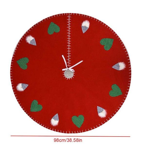 

christmas decorations non-woven gnome&love-heart pattern xmas tree skirts decor dropship