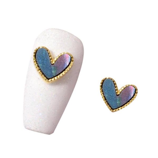 

pcs/set delicate peach love heart diy nail art decorations drills jewelry rhinestone manicure design ornaments m2s5, Silver;gold