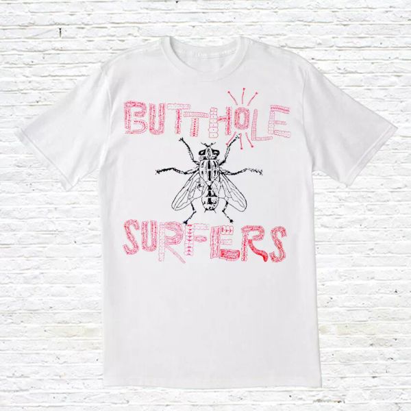 

butthole surfers t-shirt, White;black