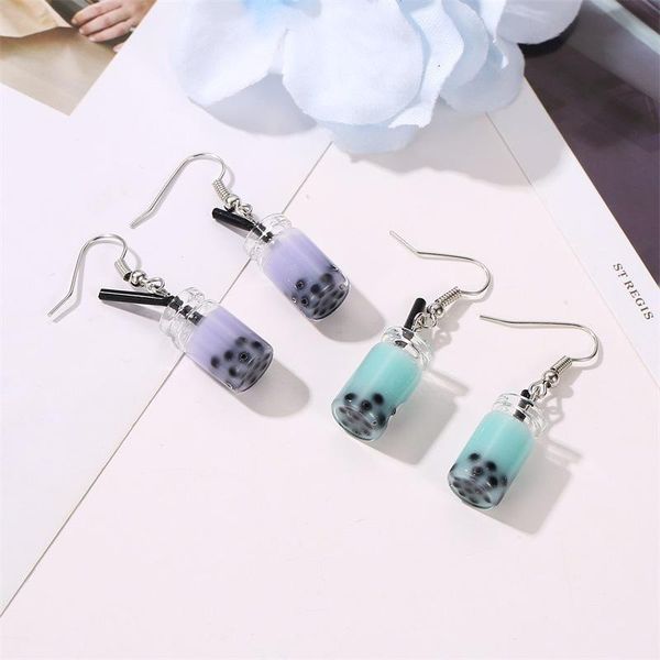 

dangle & chandelier pearl milk tea earrings creative korean girl drop for women earing jewelry earings summer earring kolczyki gift, Silver