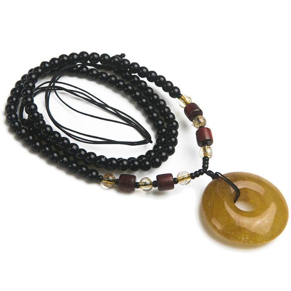 

pendant necklaces genuine natural yellow gold rutilated quartz gem stone women lady mens long fashion necklace, Silver