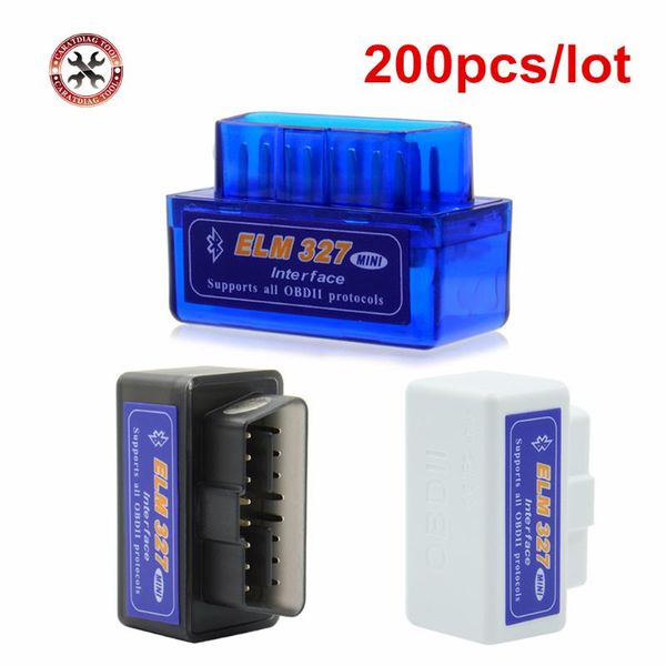 

code readers & scan tools 200pcs/lot 2021 est super mini elm327 obd2 bluetooth auto scanner obdii 2 car elm 327 diagnostic tool for android