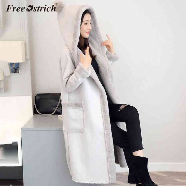 

women's down & parkas ostrich winter coat women slim solid outwear medium-long wadded jacket hooded pockets thick padded warm n301 aov2, Black