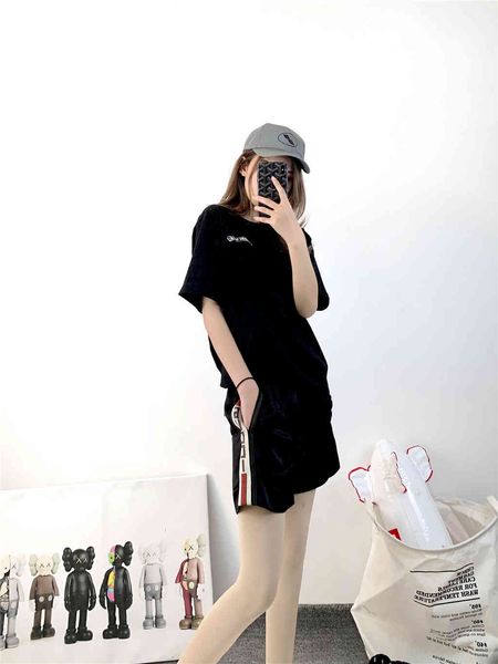 

ch croxinmeichao hand painted graffiti loose men's and women's cotton short sleeve sports t-shirt, White;black