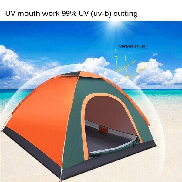 

camping tourist tents automatic 3-4 person family travel fishing tent waterproof sun rain shelter hiking beach outdoor big and shelters