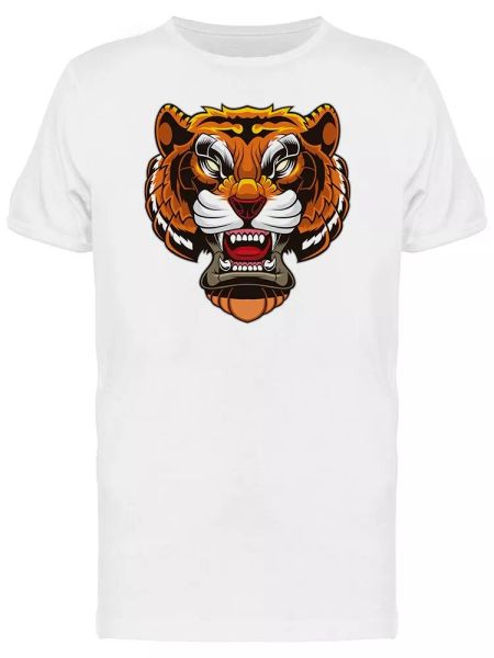 

angry tiger men's tee -image by shutterstock, White;black