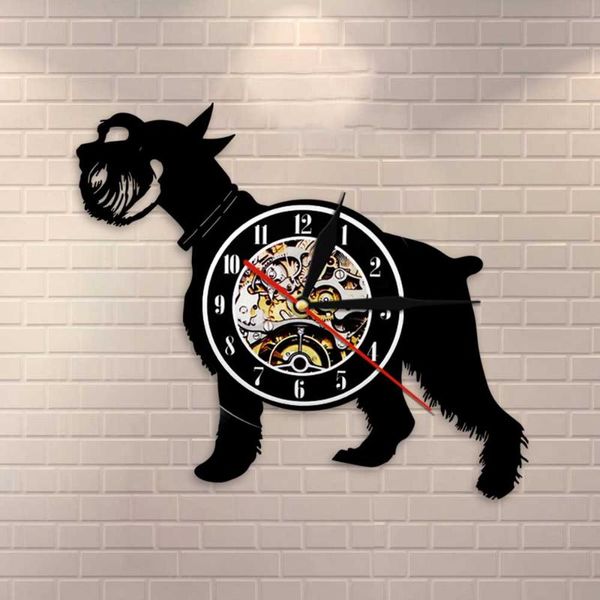 

wall clocks giant schnauzer dog breed record clock mini canine pet owener lovers breeders gift