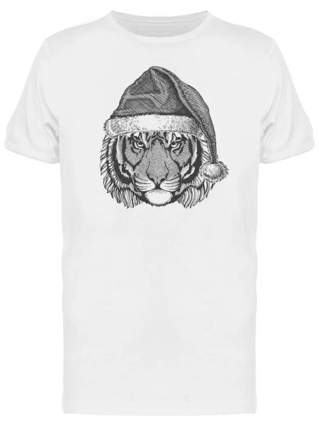 

tiger christmas men's tee -image by shutterstock, White;black