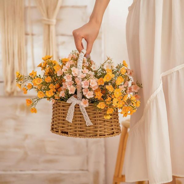 

decorative flowers & wreaths 1 bunch of green plants meikong gypsophila star fake wholesale wedding decorations ins artificial