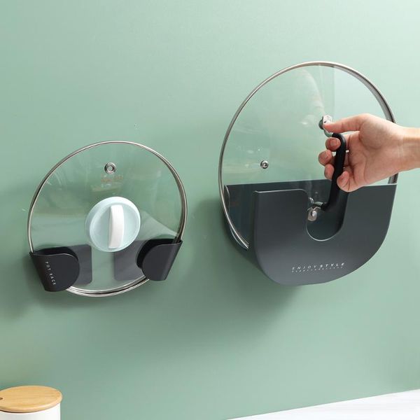 

hooks & rails pot lid holder pan lids cover stands kitchen storage rack stand for pots plastic hanging rest spoon storag organizer clip