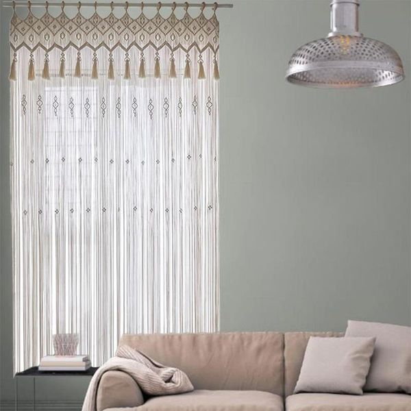 

curtain & drapes hand woven macrame cotton tapestry wall hanging boho decor wedding background tassels window