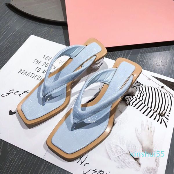 

fashion transparent heel slippers women slip on sandals open toes elegant flip flops spring summer dress shoes ladies, Black