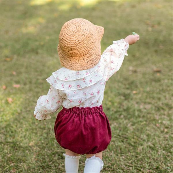 

summer korean girls floral shirt girl cotton ruffles turn down collar puff sleeve shirts kids toddler baby blouses, White;black