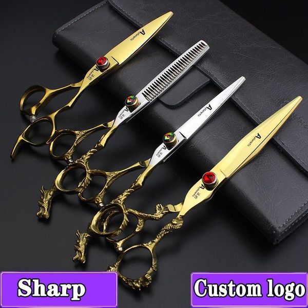 

hair scissors hairdresser's 6 inch barber shop set precision chunker accessories logo
