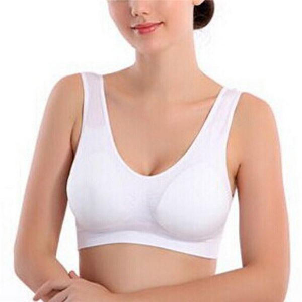 

gym clothing women lady yoga vest black white nude seamless fitness sports bra underwear bras 3 colors, White;black