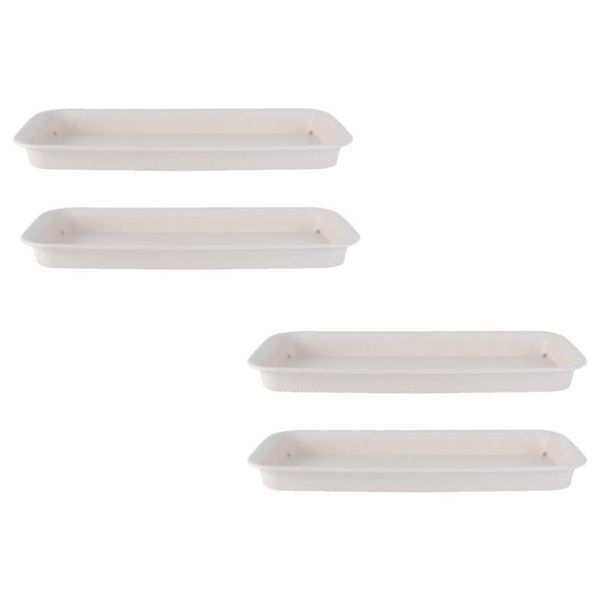 

4pcs flowerpot trays rectangular gardening pot plates planters & pots
