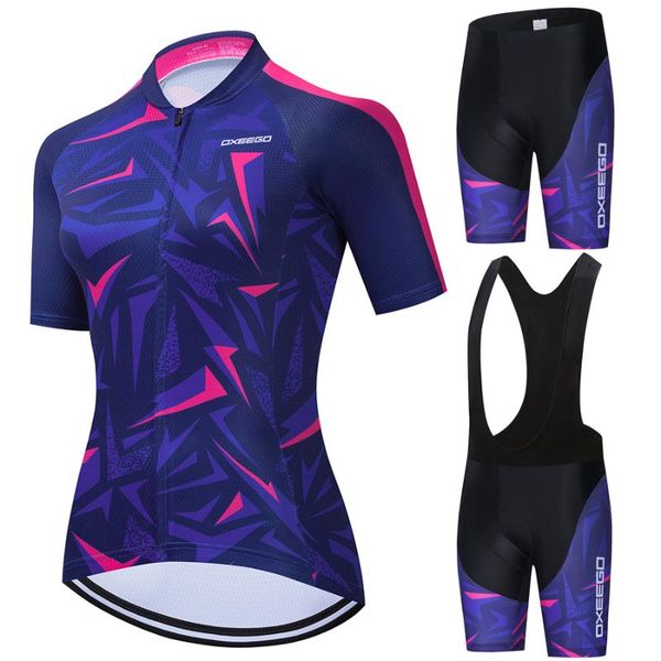 

racing sets women anti-uv cycling jersey set summer breathable mtb bicycle clothing woman bike clothes suit oxeego, Black;blue