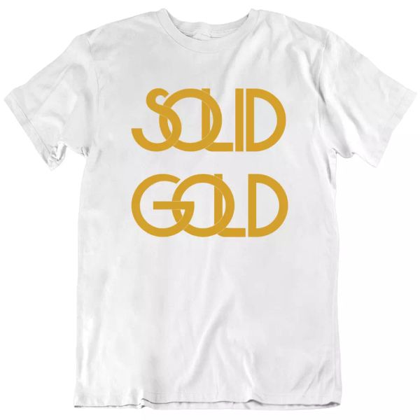 

solid gold tee tv retro series 80's cast crew ps videos mens t shirt new, White;black