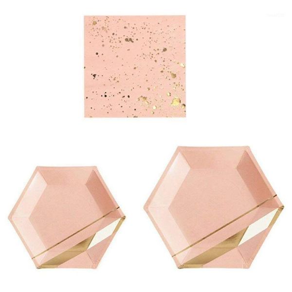 

packaging dinner service 36pcs dinnerware sets for wedding birthday camping party tableware gilding decoration paper plates and napkins eco-