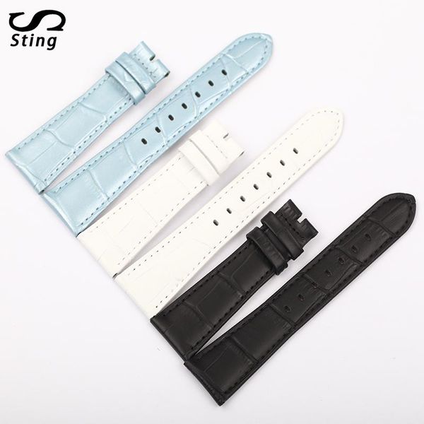 

watch bands sting strap ladies watchband band leather hand for 118175/118176 series 20mm blue white watchs women bracelet belt, Black;brown