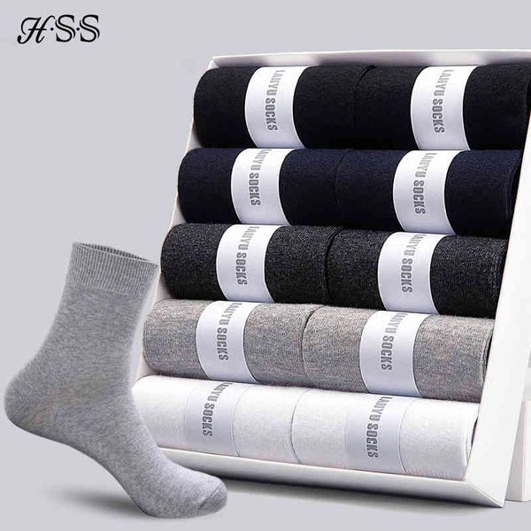 

hss men's styles 10 pairs / lot black business men socks breathable spring summer for male us size(6.5-12)
