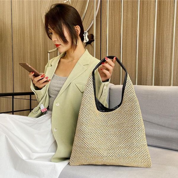 

evening bags summer woven shoulder bag vacation style fashion straw woman
