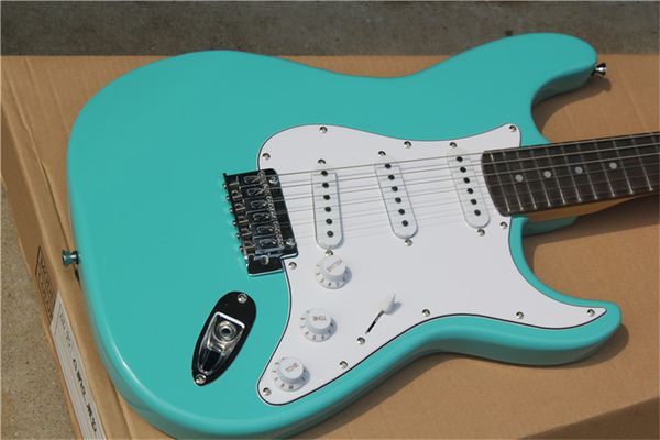 

china guitar factory customized new green maple fingerboard electric guitar delivery