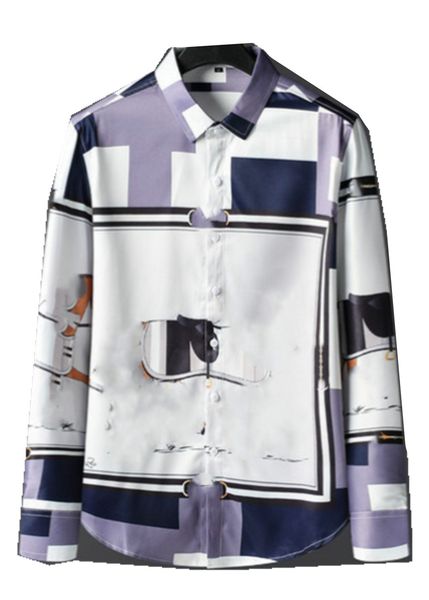 

2021 luxurys designers men's business casuals shirt men long sleeve striped slim fit masculina wine social male t-shirts fashion checke, White;black