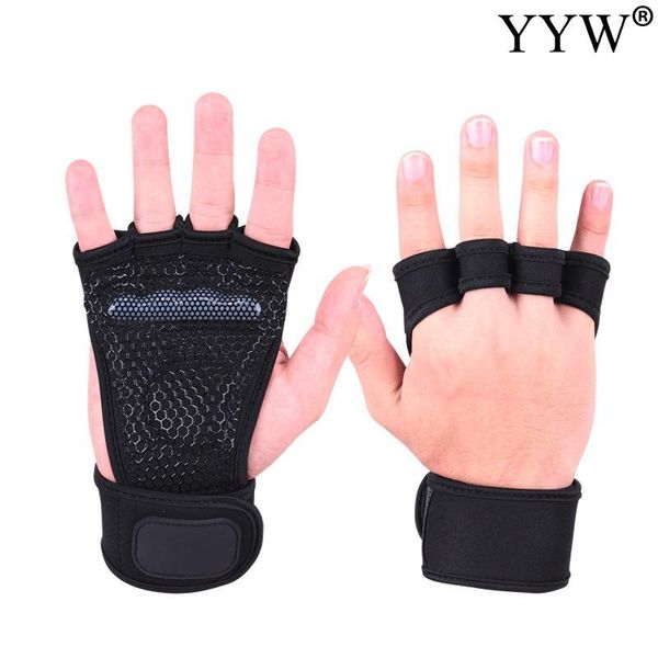 

half finger glove for fitness weight lifting hook training gym grips straps wrist support weights power anti-skidding dumbbells