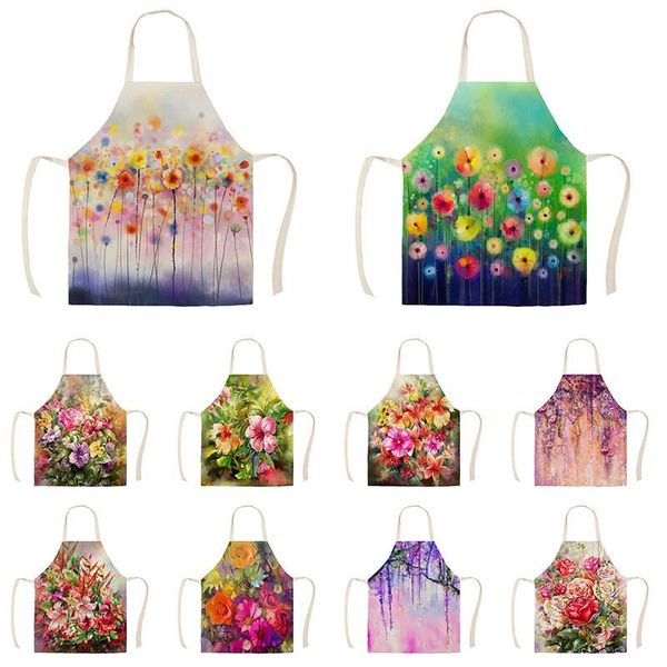 

floral plant pattern apron ladies baking kitchen cooking men's cafe gadgets aprons