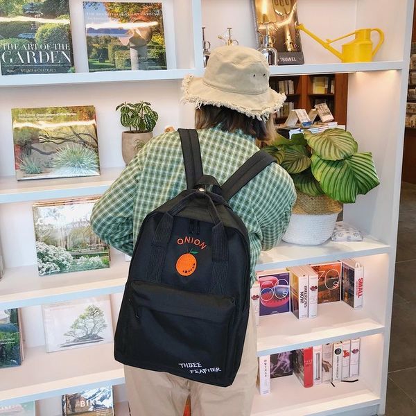 

outdoor bags women backpack fashion fruit embroidery travel bagpack cute campus back to school for teenage girls 2021 rugzak