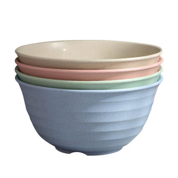

4pcs household serving bowl wheat straw soup practical container bowls
